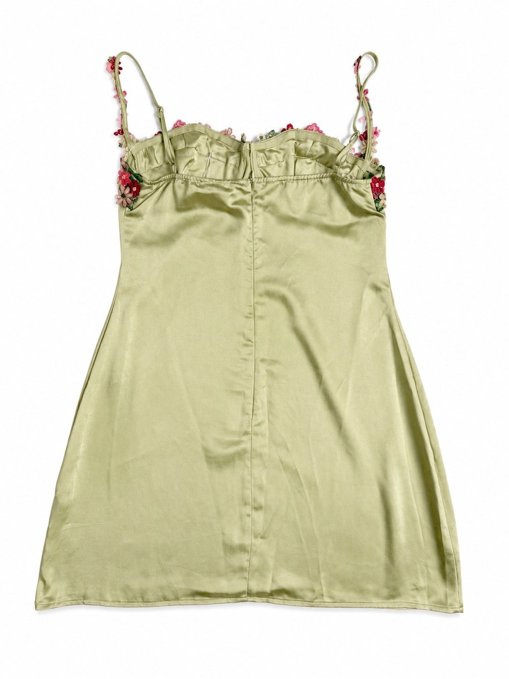Princess Polly Kenzie Slip Mini Dress Green Floral Lace NWT Size 12 Fairycore - Picture 3 of 7
